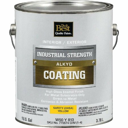 ALL-SOURCE Alkyd Industrial Coating, Osha Yellow, 1 Gal. W50Y00813-16